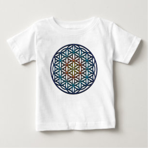 Flower of Life (yellow orange blue gradient) Baby T-Shirt