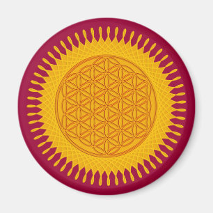 Flower Of Life - yellow sunny Magnet