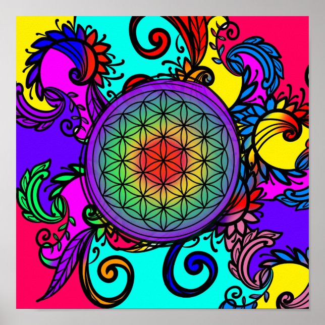 Flower of life zen Chakra Poster (Front)