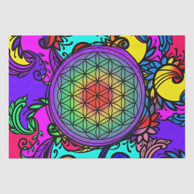 Flower of life zen Chakra Tissue Paper (Front)