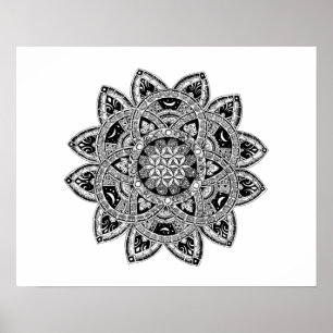 Flower of Life zendoodle Poster
