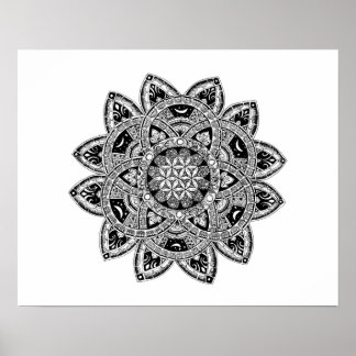 Flower of Life zendoodle Poster