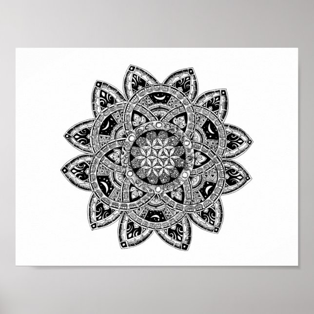 Flower of Life zendoodle Poster (Front)