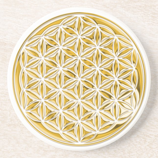 Flower Of Live / full gold Coaster (Front)