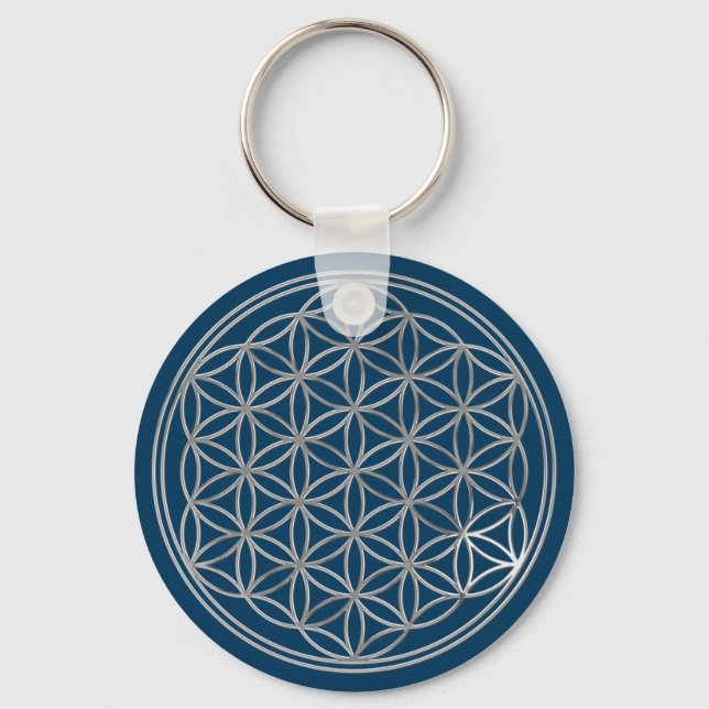 Flower Of Live / silver Key Ring (Front)