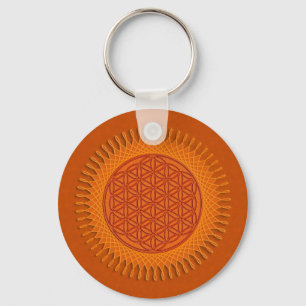 Flower Of Live / sun design Key Ring