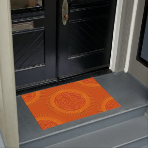 Flower Of Live - sun - seamless pattern 1 Doormat