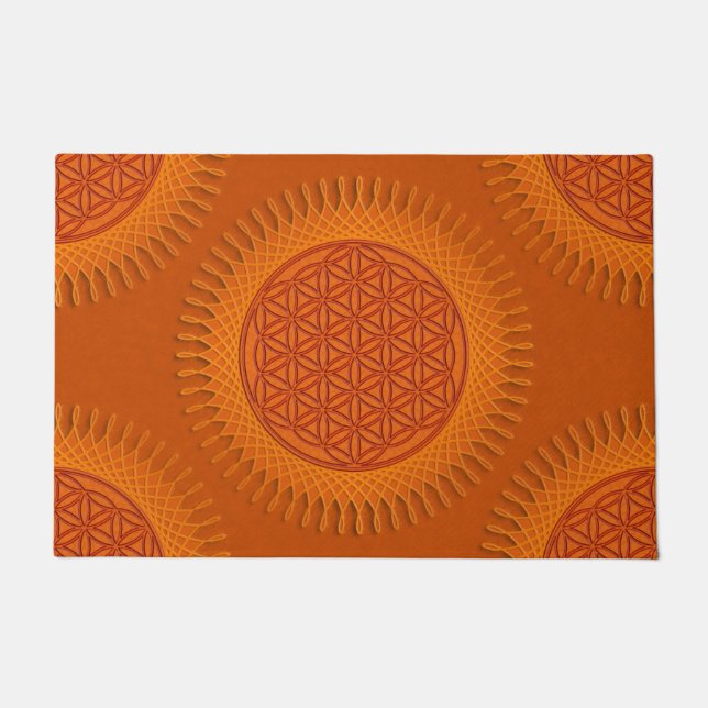 Flower Of Live - sun - seamless pattern 1 Doormat (Front)