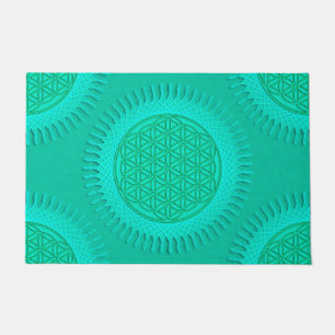 Flower Of Live - sun - seamless pattern 2 Doormat