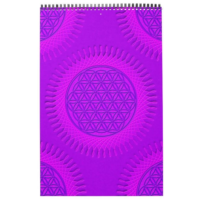 Flower Of Live - sun - seamless pattern 3 Calendar (Cover)