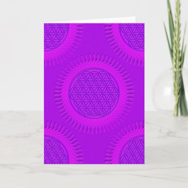 Flower Of Live - sun - seamless pattern 3 Card (Front)