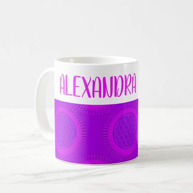 Flower Of Live - sun - seamless pattern 3 Coffee Mug (Front Left)