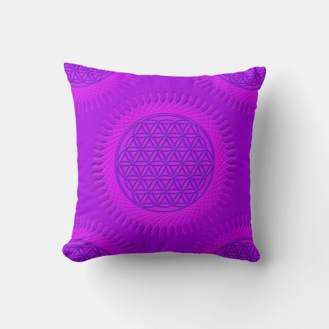 Flower Of Live - sun - seamless pattern 3 Cushion (Front)