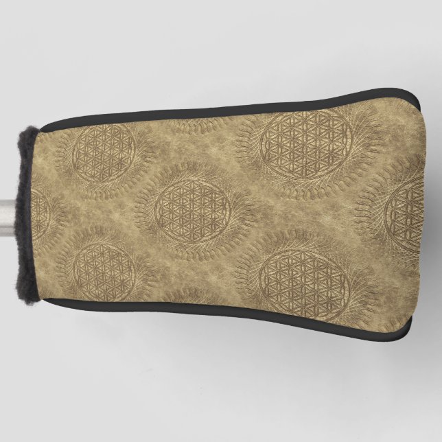 Flower Of Live - sun - seamless pattern 4 Golf Head Cover (Front)