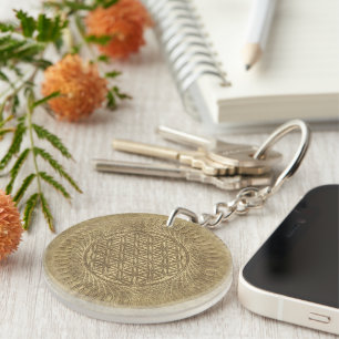 Flower Of Live - sun - seamless pattern 4 Key Ring