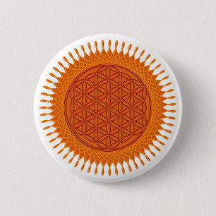 Flower Of Live / sunny design 6 Cm Round Badge