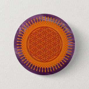Flower Of Live / sunny design 6 Cm Round Badge