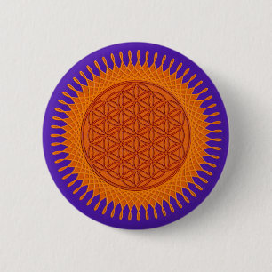 Flower Of Live / sunny design 6 Cm Round Badge