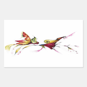 Flower of love rectangular sticker