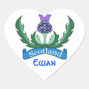 `Flower of Scotland' Heart Sticker