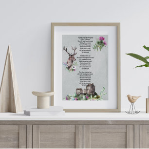 Flower of Scotland Lyrics Glossy Poster