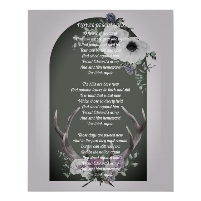 Flower of Scotland Lyrics  Poster (Front)