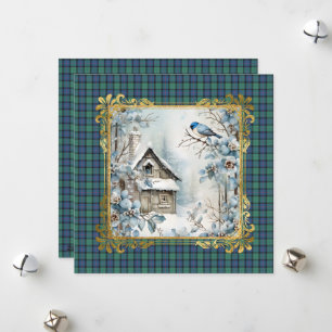 Flower of Scotland Scottish Tartan Christmas Holiday Card
