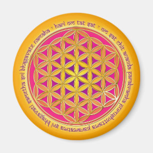 Flower of the life with Moola mantra Magnet