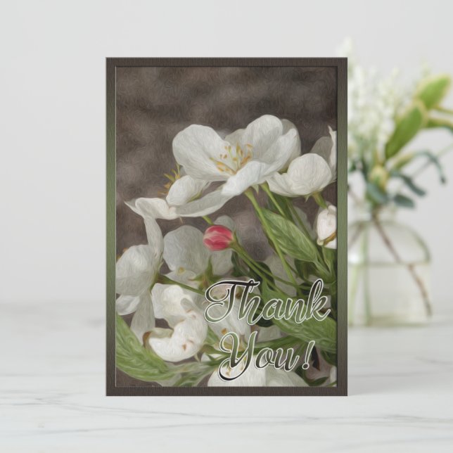 Flower Oil Painting Thank You Card (Standing Front)