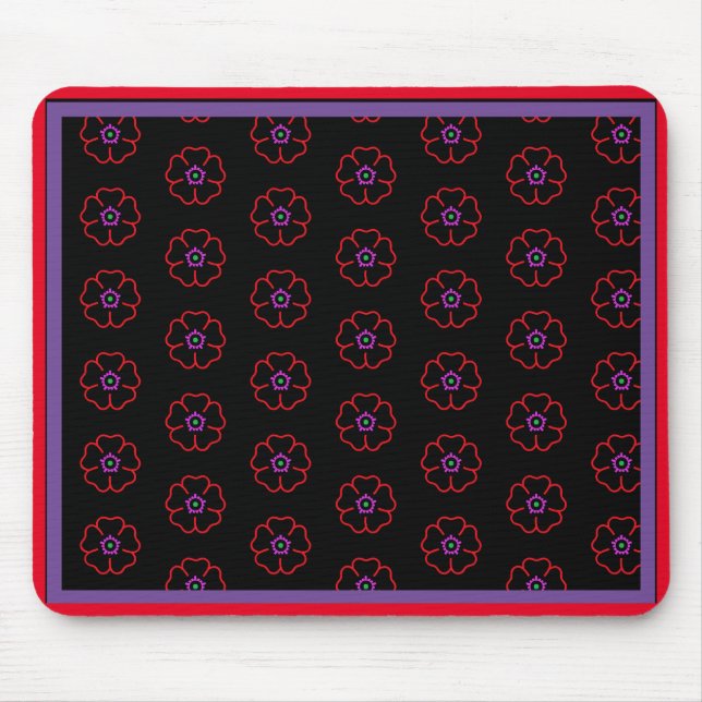 Flower on a Black Background Custom Personalized Mouse Pad (Front)