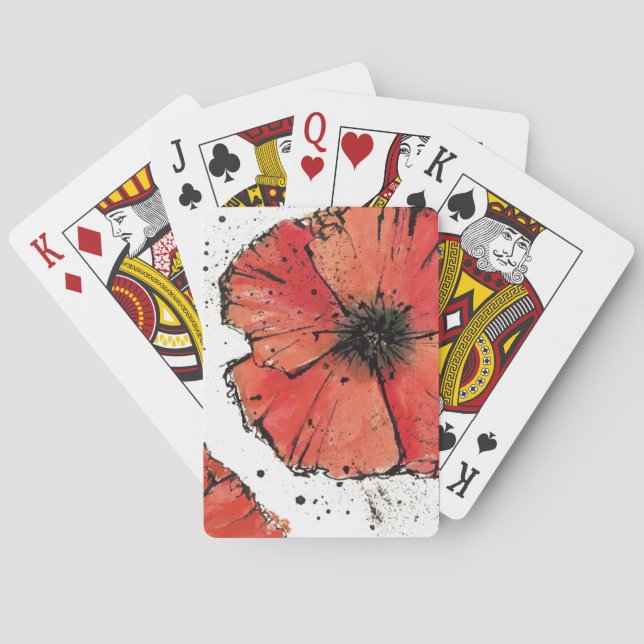 Flower on a White Background Playing Cards (Back)