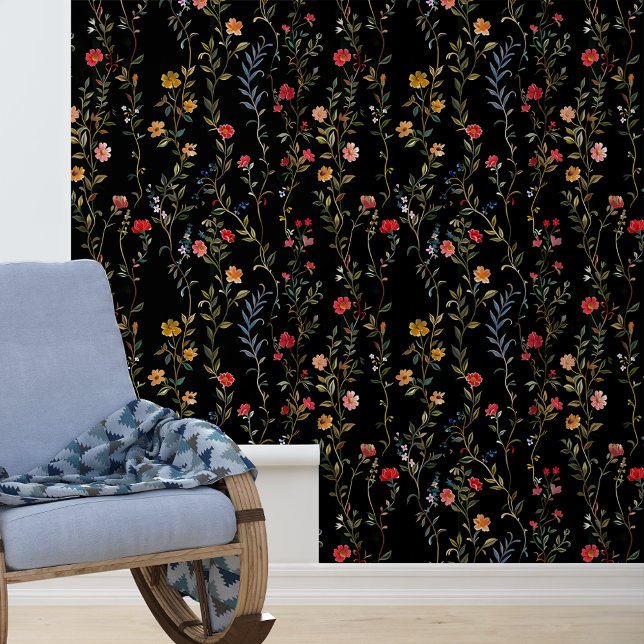 Flower on  black Vines Wallpaper (Creator Uploaded)