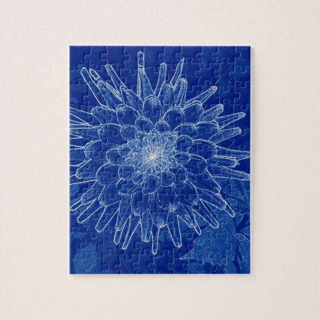 flower on blue jigsaw puzzle (Vertical)