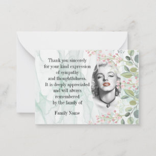 Flower On The Marble After Funeral Thank You Cards