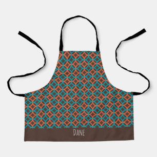 Flower Orange Blue Minimal Pattern Apron