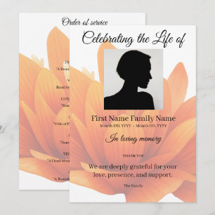 Flower order of service invitation