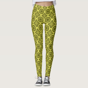 Flower ornament baroque yellow 21102020 leggings