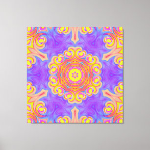 Flower ornament mandala canvas print