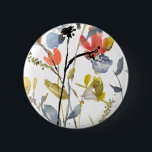 Flower Overlay - Watercolor Flowers & Stems 6 Cm Round Badge<br><div class="desc">Flower Overlay II by Jennifer Goldberger. Features flowers and stems in a watercolor-like style.</div>