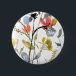 Flower Overlay - Watercolor Flowers & Stems 6 Cm Round Badge<br><div class="desc">Flower Overlay II by Jennifer Goldberger. Features flowers and stems in a watercolor-like style.</div>