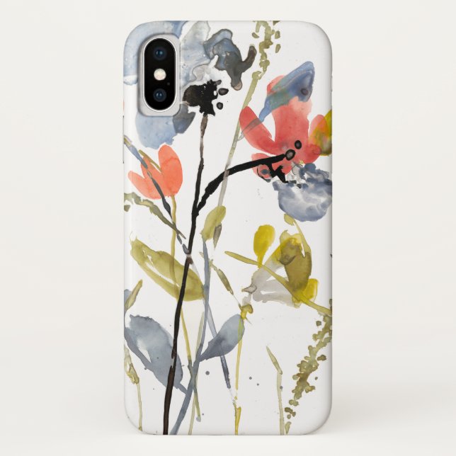 Flower Overlay - Watercolor Flowers & Stems Case-Mate iPhone Case (Back)