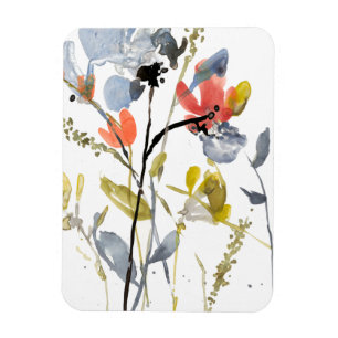 Flower Overlay - Watercolor Flowers & Stems Magnet