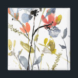 Flower Overlay - Watercolor Flowers & Stems Magnet<br><div class="desc">Flower Overlay II by Jennifer Goldberger. Features flowers and stems in a watercolor-like style.</div>