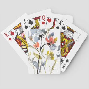 Flower Overlay - Watercolor Flowers & Stems Playing Cards