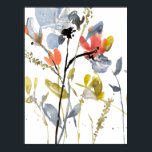 Flower Overlay - Watercolor Flowers & Stems Poster<br><div class="desc">Flower Overlay II by Jennifer Goldberger. Features flowers and stems in a watercolor-like style.</div>