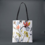 Flower Overlay - Watercolor Flowers & Stems Tote Bag<br><div class="desc">Flower Overlay II by Jennifer Goldberger. Features flowers and stems in a watercolor-like style.</div>