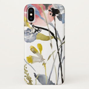 Flower Overlay - Watercolor Pastel Flowers iPhone X Case