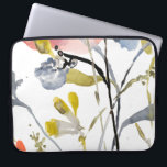 Flower Overlay - Watercolor Pastel Flowers Laptop Sleeve<br><div class="desc">Flower Overlay I by Jennifer Goldberger. Features flowers and stems in a watercolor-like style,  primarily with a light colour scheme.</div>