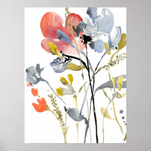 Flower Overlay - Watercolor Pastel Flowers Poster