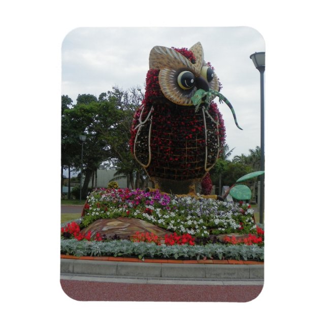 Flower Owl Magnet (Vertical)